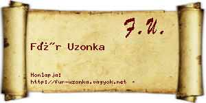 Für Uzonka névjegykártya